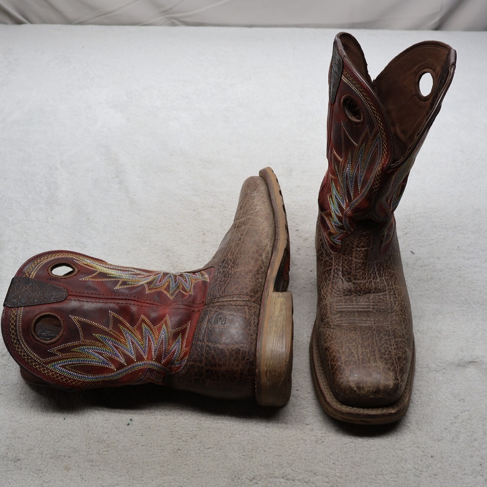 Durango Mens 11.5M Western Boots Brown Maverick Pro Leather Steel Toe Pull On